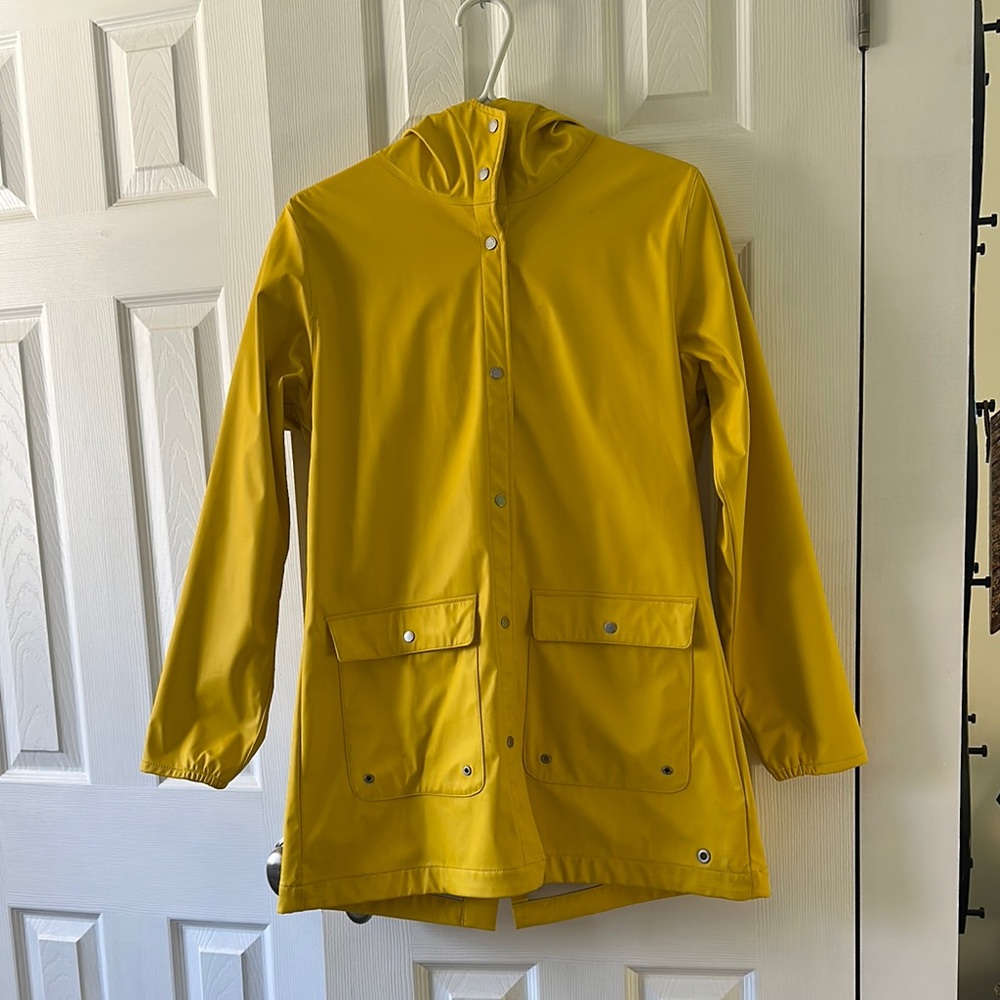 Herschel Unisex Yellow Hooded Rain Jacket